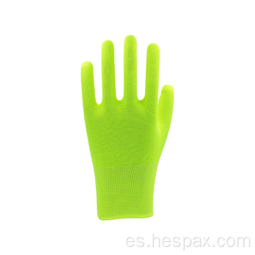 Guantes de trabajo de seguridad suave de punto amarillo de punto amarillo heshax